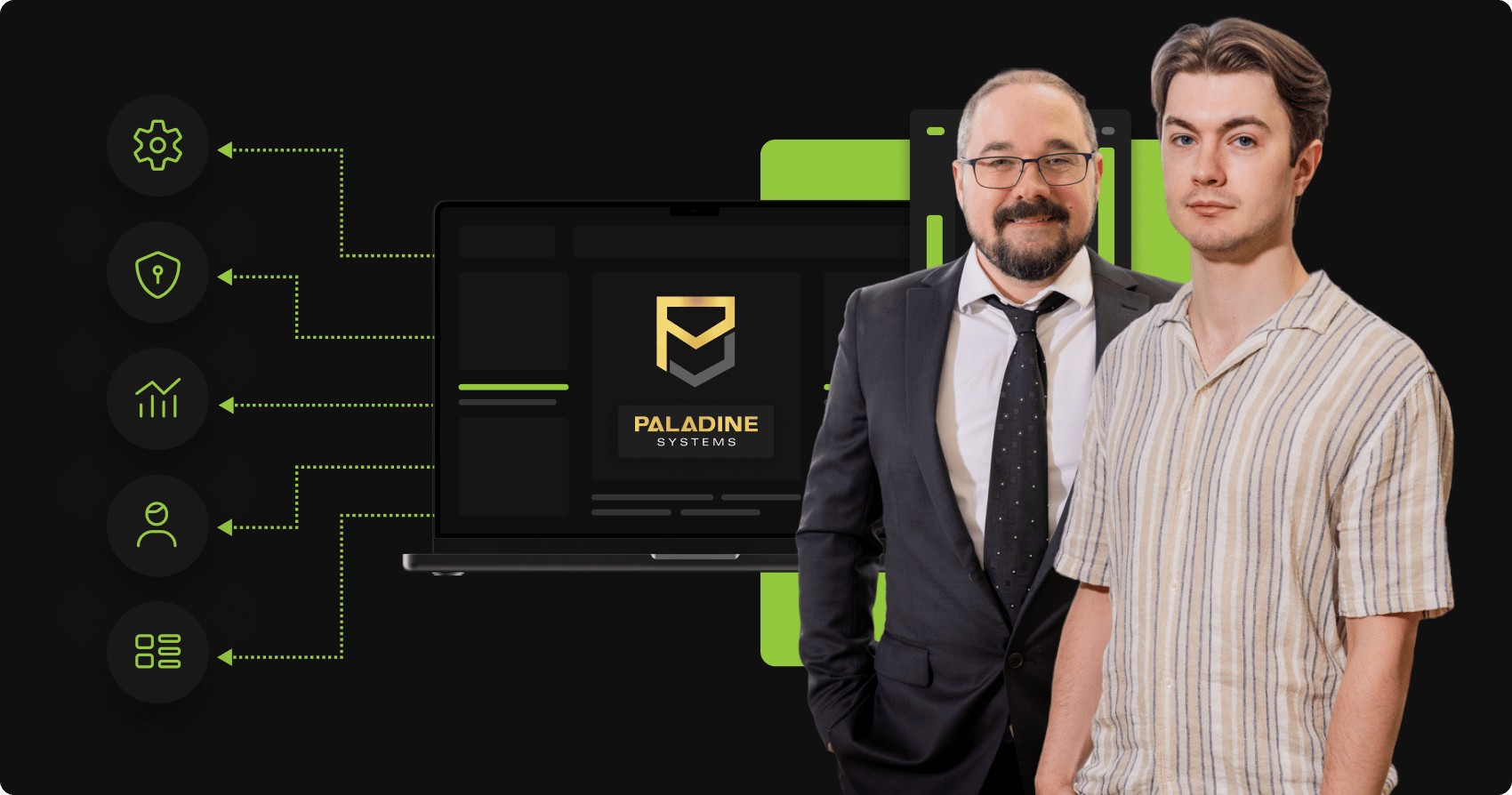 paladine systems team with custom booking platform architecture showing integration points for commerce, booking, payment, scheduling, and clinical systems orchestrated by nexus middleware.