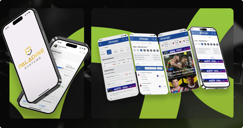 paladine systems mobile application portfolio showing production-ready apps rescued and built by the vibe code rescue team displayed on iphone screens.