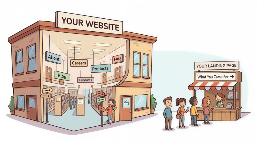 lp vs website blog asset