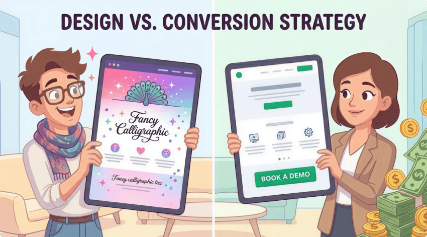 lp vs website conversion asset
