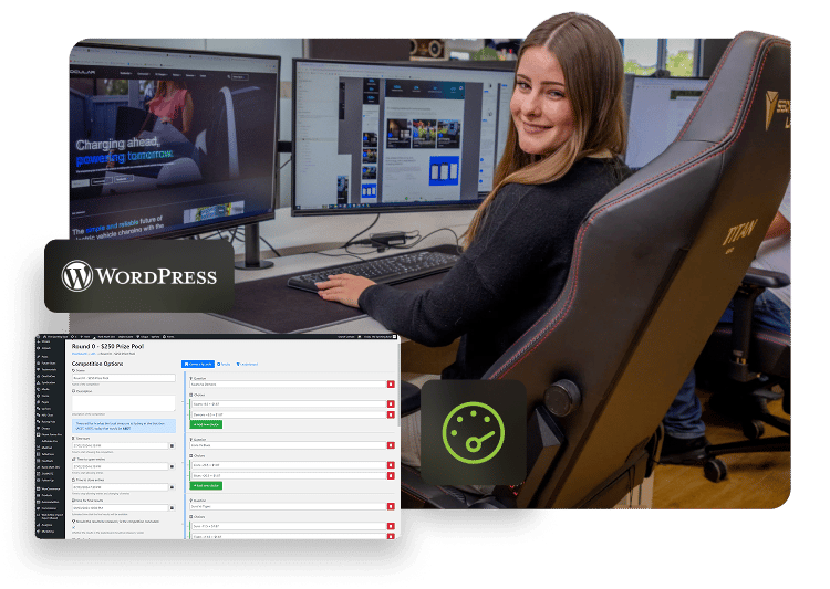 Sydney based wordpress development team, photo depicts Jordann, started as a junior at CCM at 17, 4 years ago.