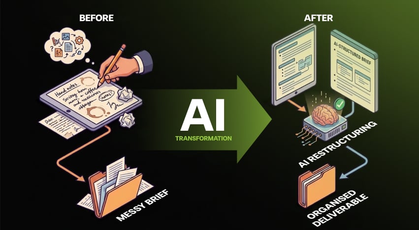 1 messy brief to ai