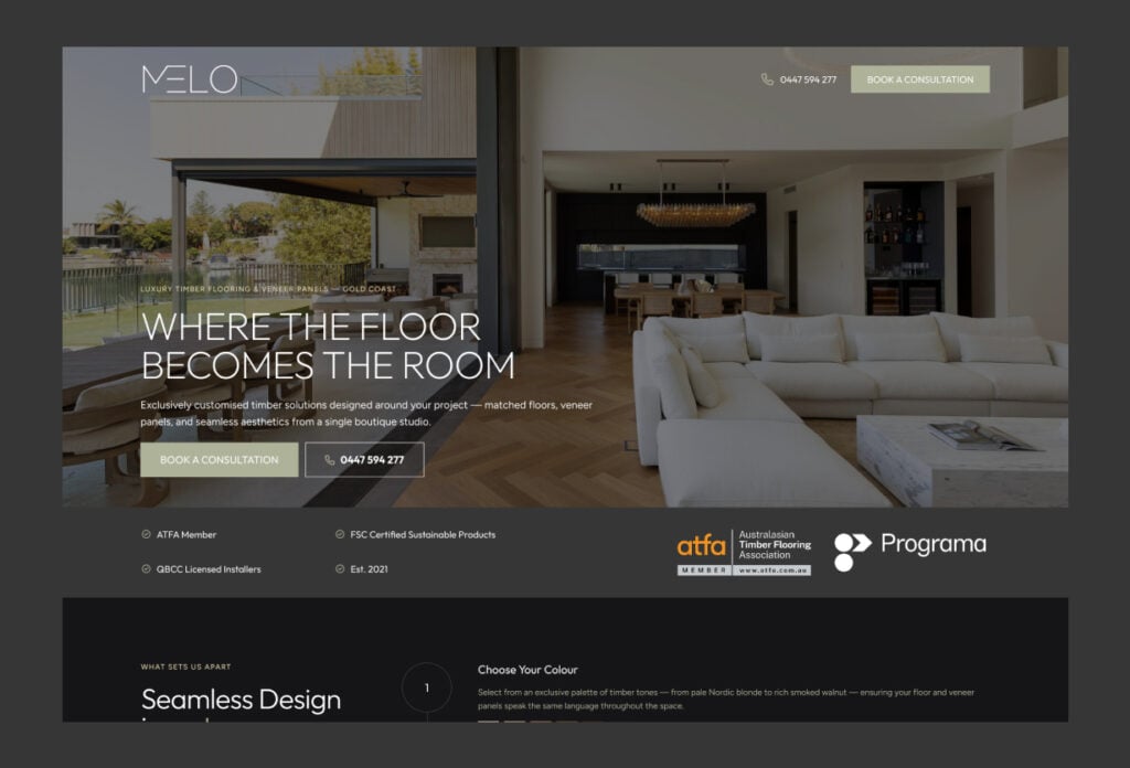 Melo Landingpage