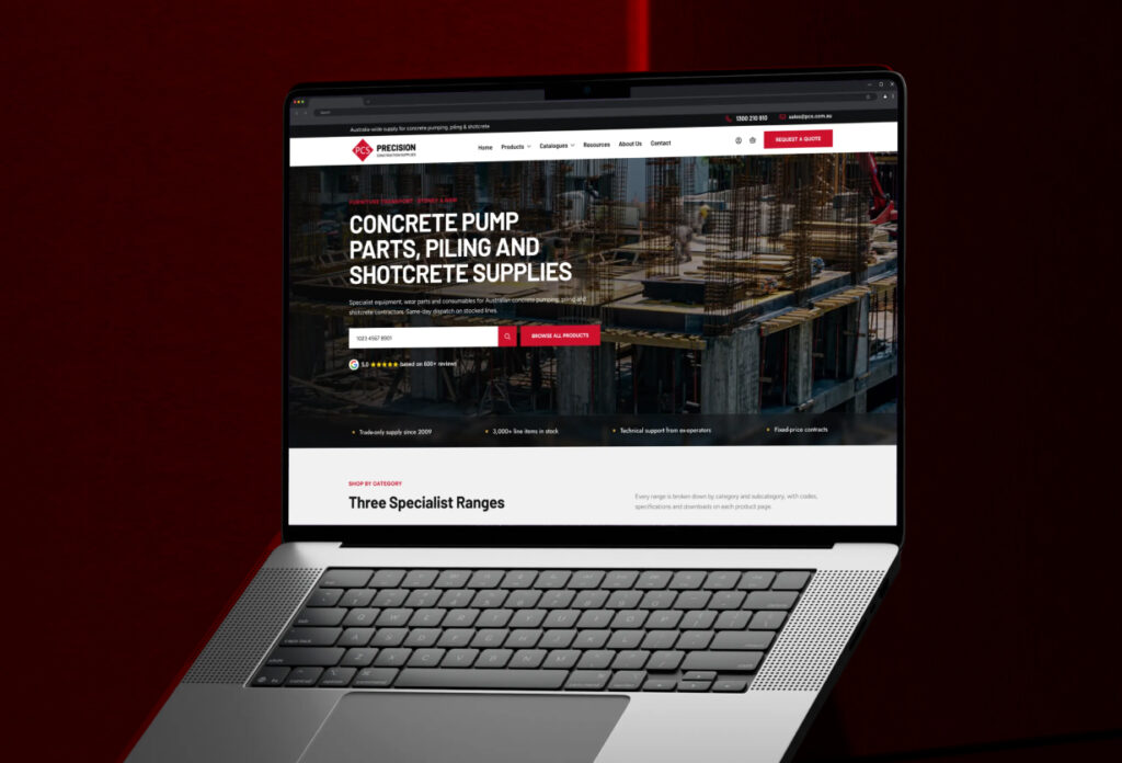 Precision Construction Supplies Website Asset