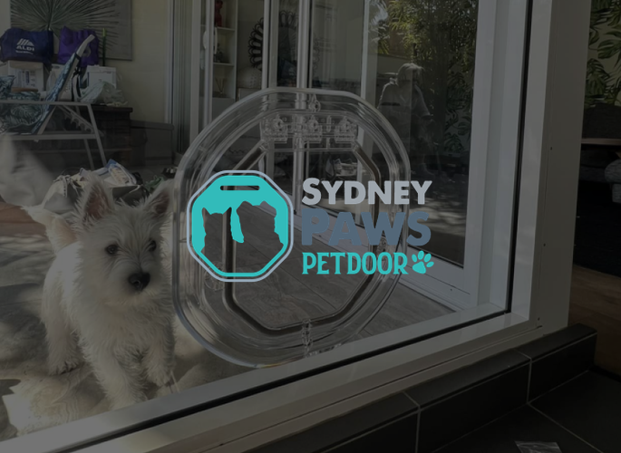 Sydney Paws Petdoor pet door installation with logo