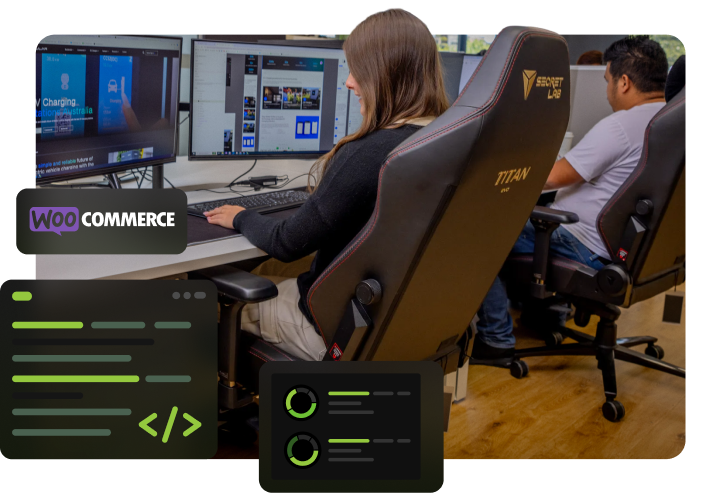 Working on a Woocommerce Development jobcard from office photoshoot.